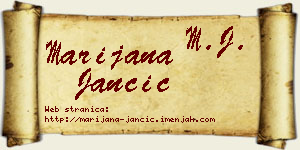 Marijana Jančić vizit kartica
